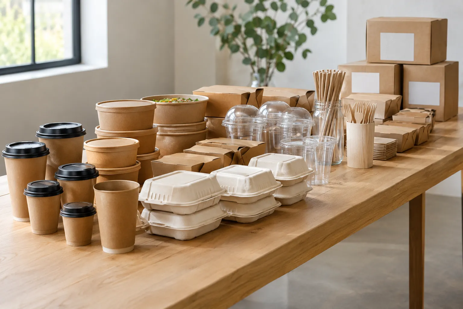 The OKFoodware range: cups, bowls, boxes, fibre ware, PLA, straws and cutlery